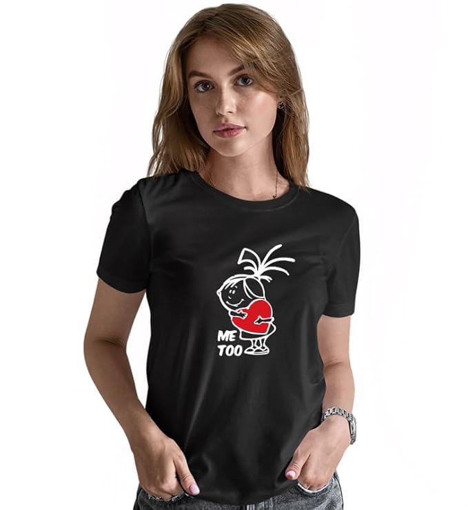 Love You  Me Too Graphic Print Couple T-Shirt