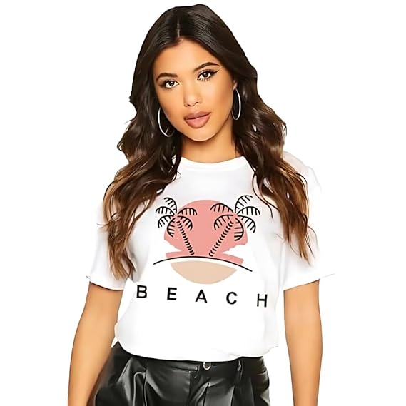 Beach Vibes Graphic Women’s T-Shirt – Summer Cotton Casual Tee