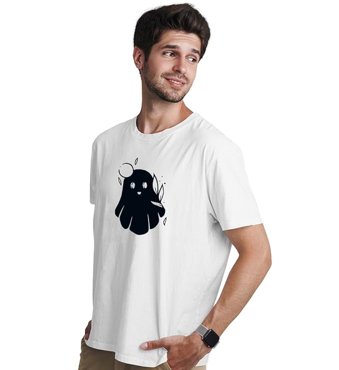 Cute Ghost Couple Graphic Print T-Shirt Set