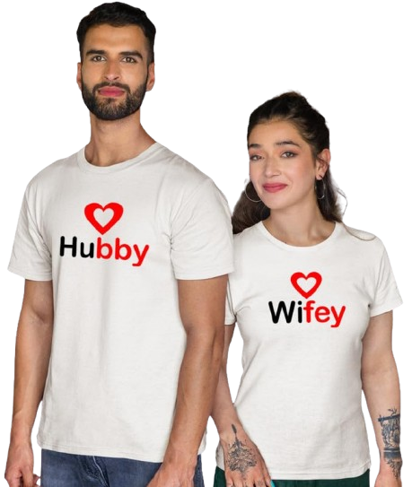 Hubby & Wifey – Matching Couple T-Shirts
