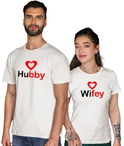 Hubby & Wifey – Matching Couple T-Shirts