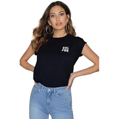 GRL PWR Graphic Print Women’s T-Shirt – Empowering Cotton Casual Tee