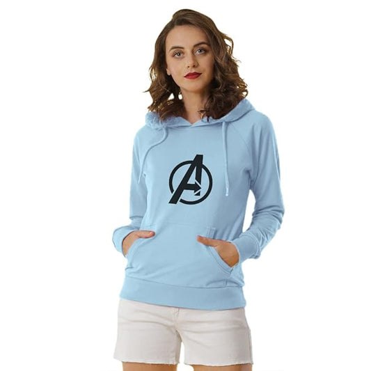 “Avengers” Graphic Print Women’s Hoodie – Superhero Cotton Winter Sweatshirt