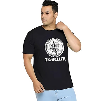 Traveller Compass Graphic Print Men’s T-Shirt – Adventure Cotton Casual Tee