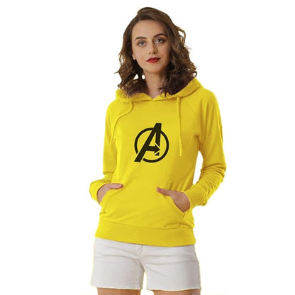“Avengers” Graphic Print Women’s Hoodie – Superhero Cotton Winter Sweatshirt