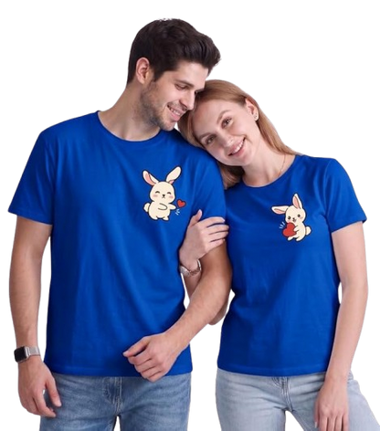 Cute Rabbit Couple Matching T-Shirts – Adorable Couple Tees