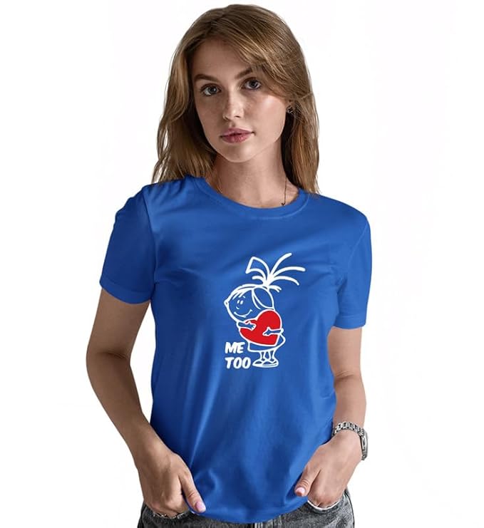Love You  Me Too Graphic Print Couple T-Shirt