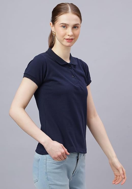 Women’s Navy Blue Polo T-Shirt
