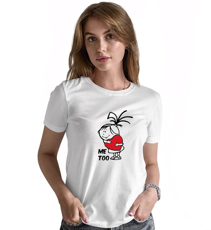 Love You  Me Too Graphic Print Couple T-Shirt