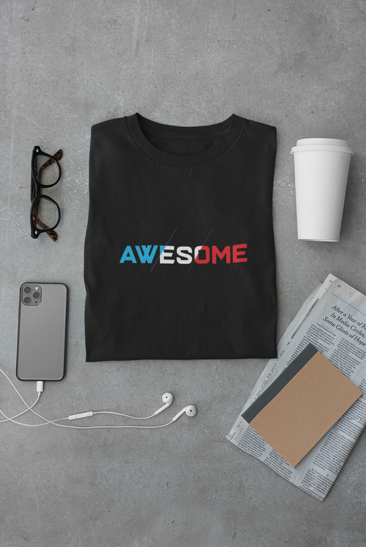 Awesome Women’s Regular Cotton T-Shirt – Positive Typography Casual Tee