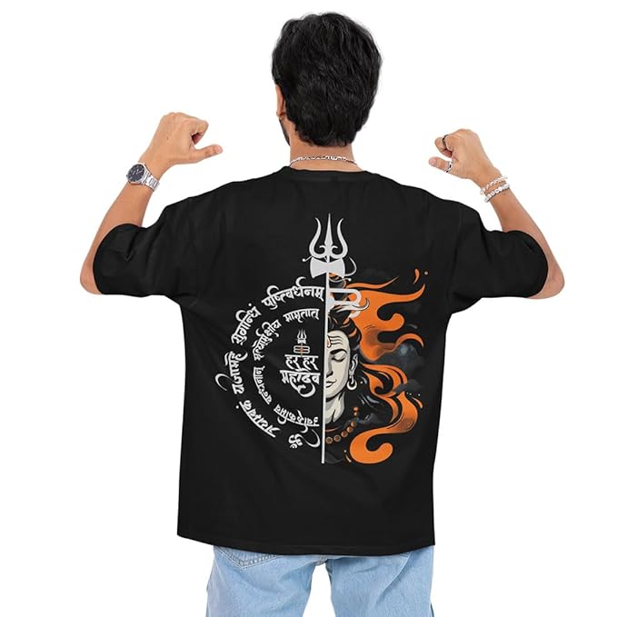 Minimal Shiv Emblem – Spiritual Black T-Shirt