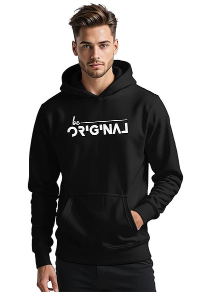 Men’s Be Original Graphic Cotton Blend Hoodie | Casual Hooded Sweatshirt
