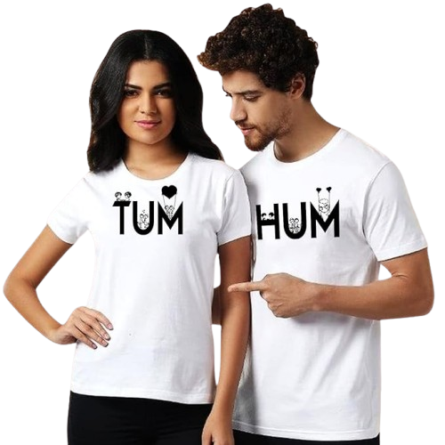 Hum Tum Graphic Print Couple T-Shirt Set