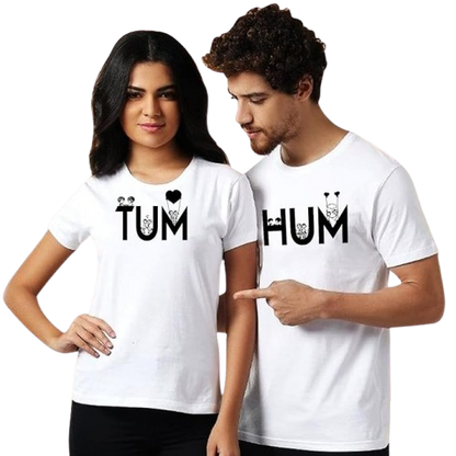 Hum Tum Graphic Print Couple T-Shirt Set