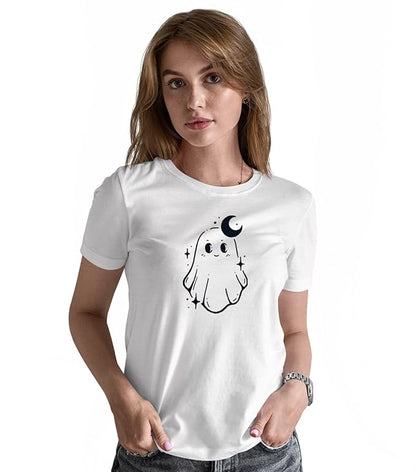 Cute Ghost Couple Graphic Print T-Shirt Set