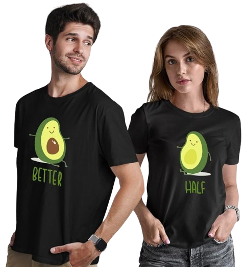 Better Half Graphic Print Couple T-Shirt