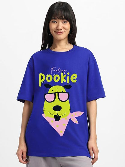 Pookie Graphic Print Women’s T-Shirt – Casual Oversized Cotton Tee