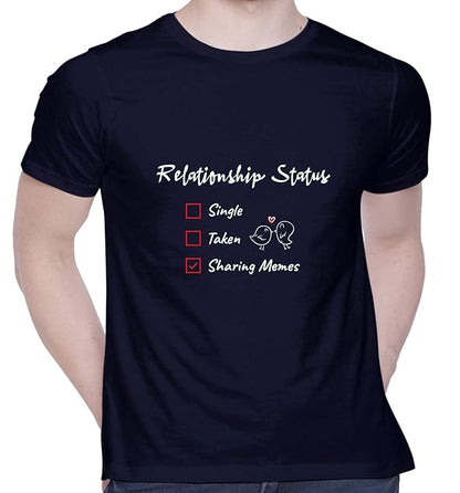 Fun “Relationship Status: Sharing Memes” Graphic Print Men’s T-Shirt – Cotton Casual Tee