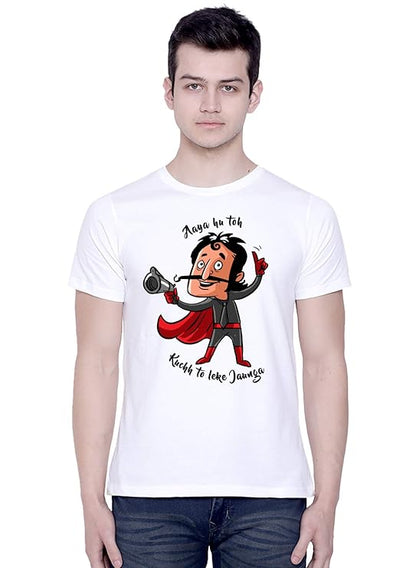 Funny “Aaya Hu Toh Kuch Toh Lekar Jaunga” Graphic Print Men’s T-Shirt – Cotton Casual Tee