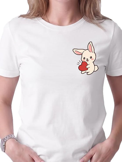 Cute Rabbit Couple Matching T-Shirts – Adorable Couple Tees