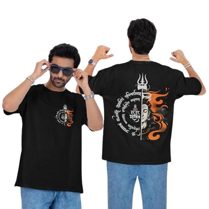 Minimal Shiv Emblem – Spiritual Black T-Shirt