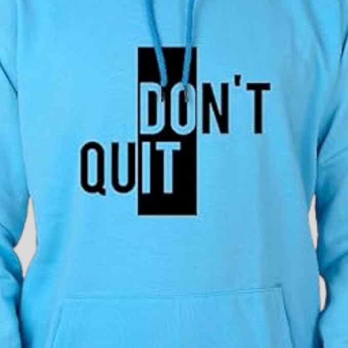 Don’t Quit Motivational Graphic Print Men’s Hoodie – Cotton Blend Winter Sweatshirt