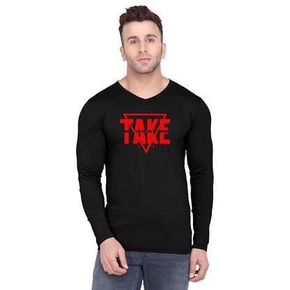 Take Graphic Print Full Sleeve T-Shirt for Men
