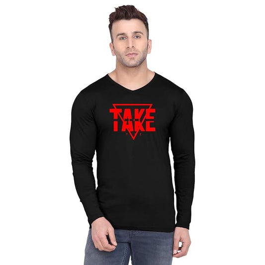 Take Graphic Print Full Sleeve T-Shirt for Men