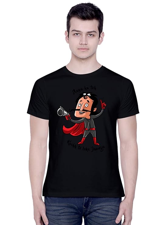 Naya Hai Toh Desh Ka Naya Jugaad Funny Graphic T-Shirt – Quirky Cartoon Black Tee