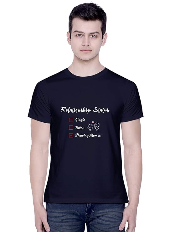 Fun “Relationship Status: Sharing Memes” Graphic Print Men’s T-Shirt – Cotton Casual Tee