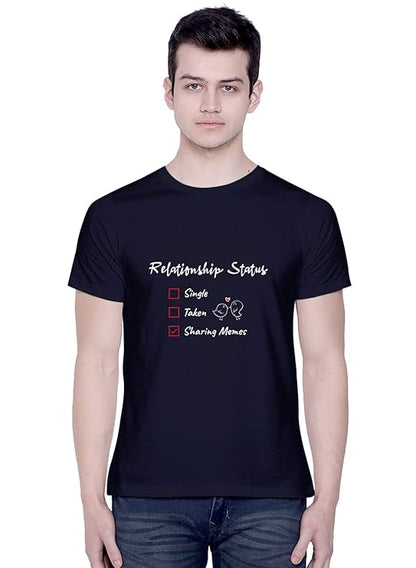 Fun “Relationship Status: Sharing Memes” Graphic Print Men’s T-Shirt – Cotton Casual Tee