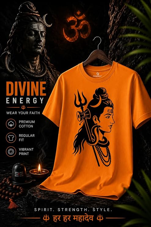 Mahadev Shiva Graphic Printed Men's Round Neck T-Shirt
