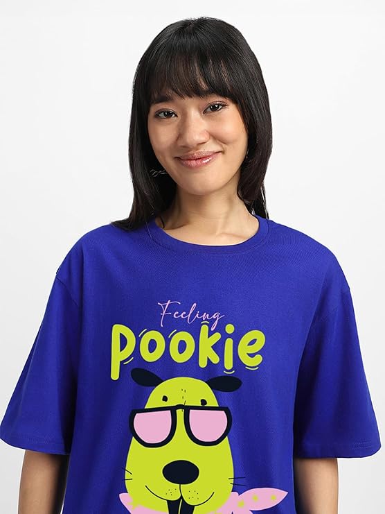 Pookie Graphic Print Women’s T-Shirt – Casual Oversized Cotton Tee