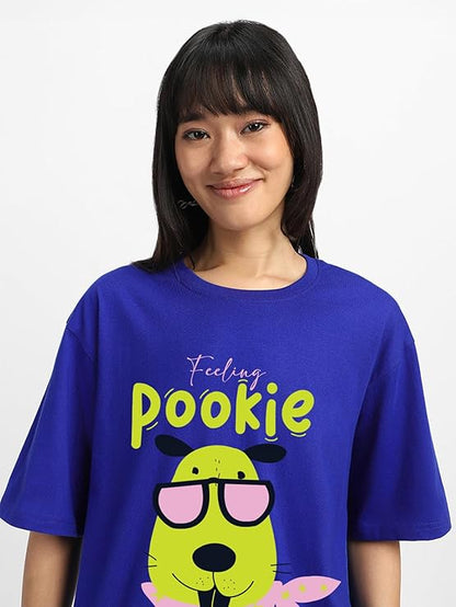 Pookie Graphic Print Women’s T-Shirt – Casual Oversized Cotton Tee