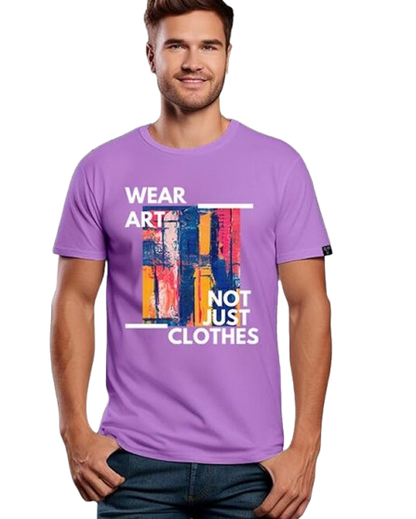 Men’s Purple Artistic Graphic T-Shirt – “Wear Art, Not Just Clothes”