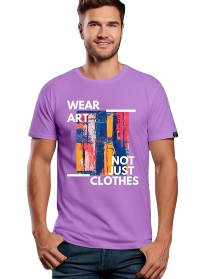 Men’s Purple Artistic Graphic T-Shirt – “Wear Art, Not Just Clothes”