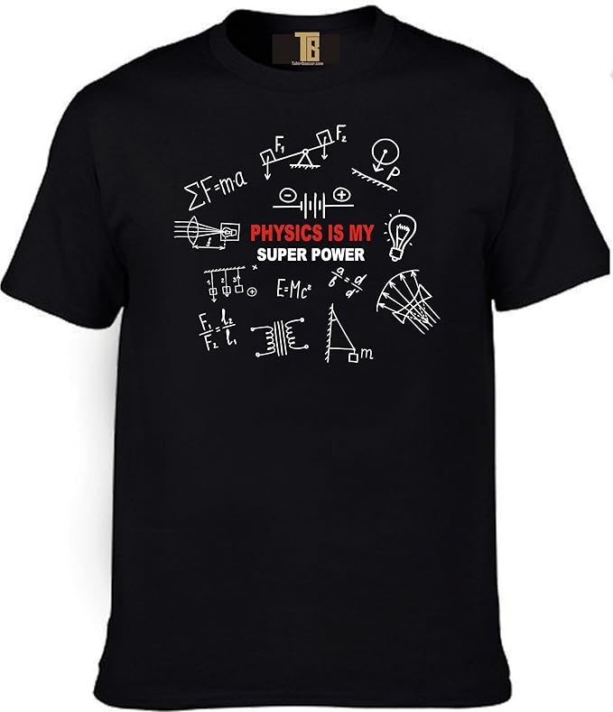 Physics Is My Superpower T-Shirt for Men | Funny Science Graphic Tee | Black Cotton T-Shirt | Pd Clori