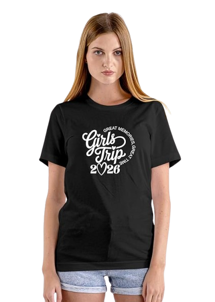 Girls Trip 2026 – Women’s Graphic Black T-Shirt
