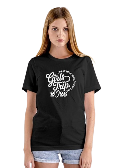 Girls Trip 2026 – Women’s Graphic Black T-Shirt