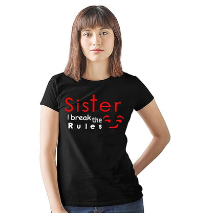 Brother: I Make the Rules | Sister: I Break the Rules Graphic Print Sibling T-Shirt
