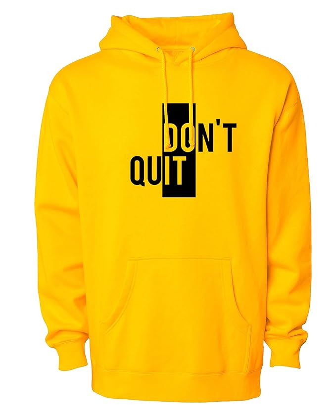 Don’t Quit Motivational Graphic Print Men’s Hoodie – Cotton Blend Winter Sweatshirt