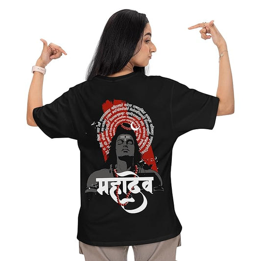 Lord Shiva Printed Cotton Oversized Tee