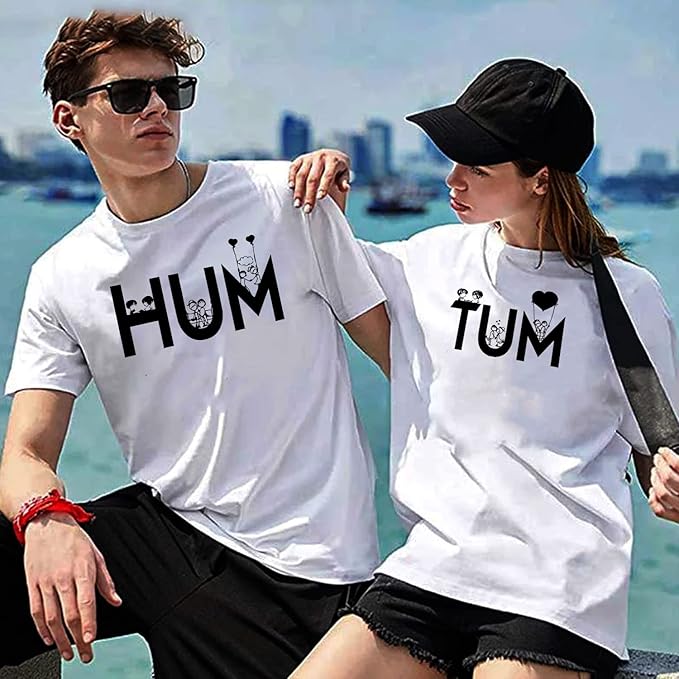 Hum Tum Graphic Print Couple T-Shirt Set