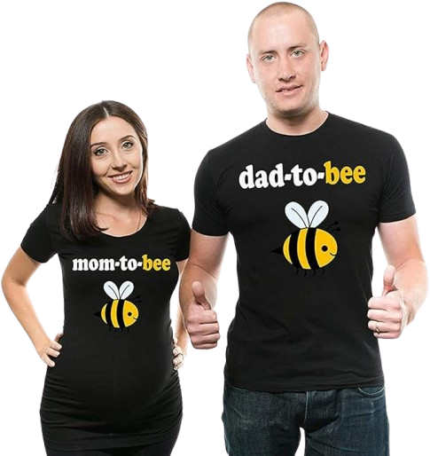 Matching Mom-to-Be & Dad-to-Be Bee Couple T-Shirts