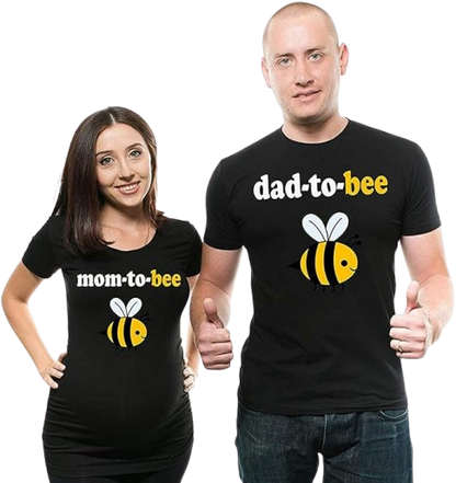 Matching Mom-to-Be & Dad-to-Be Bee Couple T-Shirts