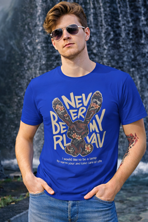 Pd Clori Never Break My Vibe Graphic Blue T-Shirt