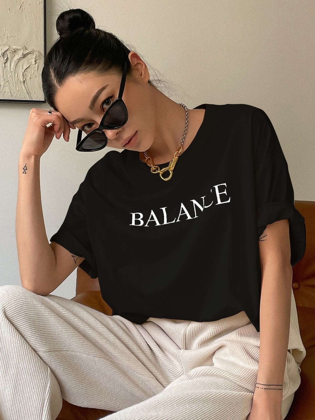 Balance Oversized Women's Cotton T-shirt