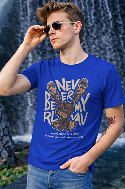 Pd Clori Never Break My Vibe Graphic Blue T-Shirt