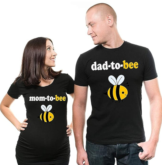 Matching Mom-to-Be & Dad-to-Be Bee Couple T-Shirts