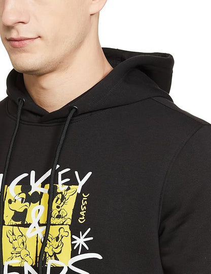Classic Cartoon Friends Graphic Print Men’s Hoodie – Casual Cotton Blend Hoodie